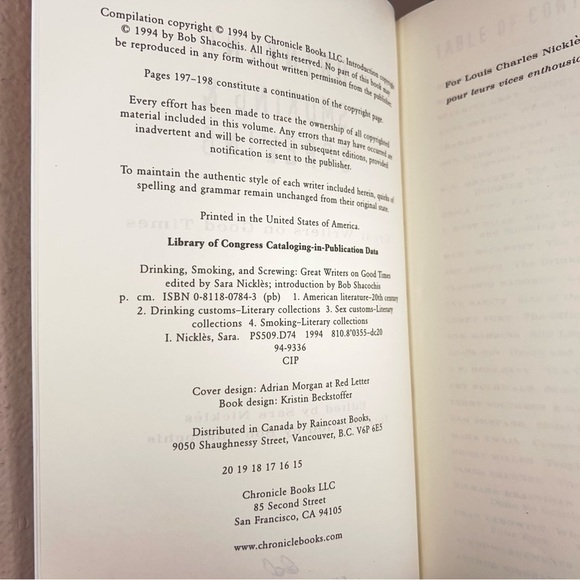 Drinking, Smoking and Screwing : Great Writers on Good Times Multiple Authors - Picture 8 of 9